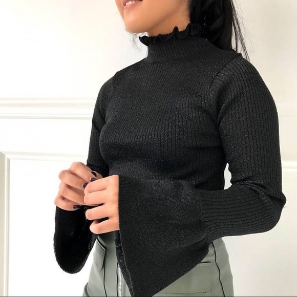 Last Black Turtleneck Long Bell Sleeve 